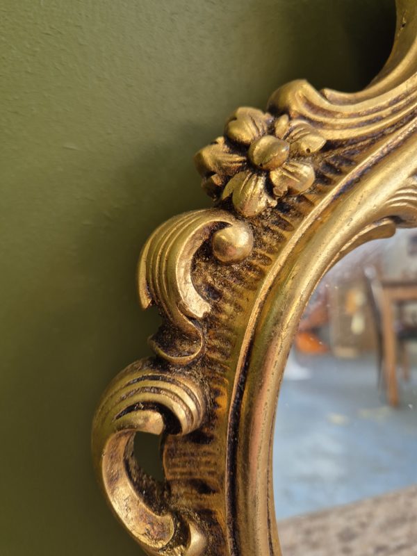 Miroir doré à la feuille avec sa console – Image 3